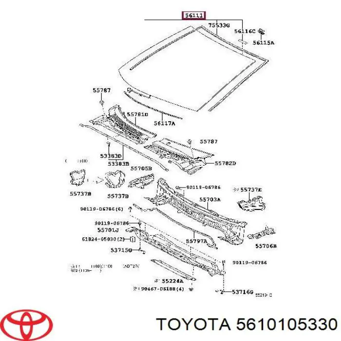 Cristal parabrisas Toyota 5610105330 precio, desde 153,03 EUR