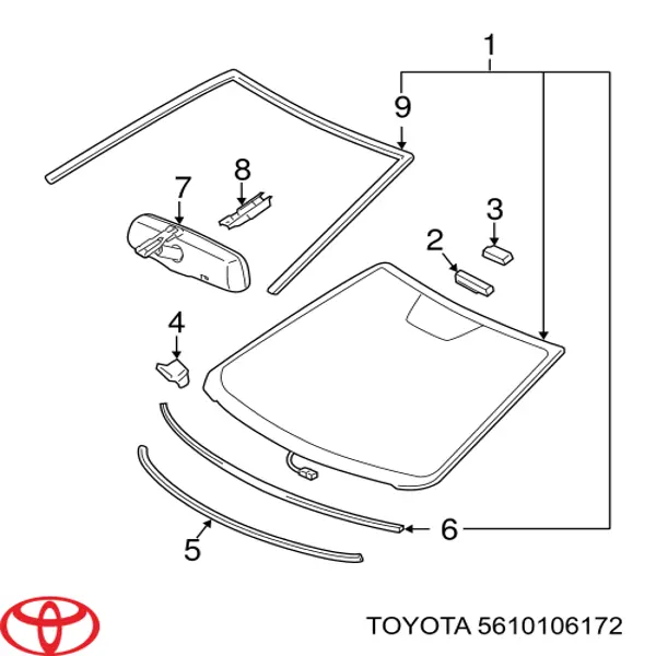 Comprar 5610106170 Toyota Luna parabrisas