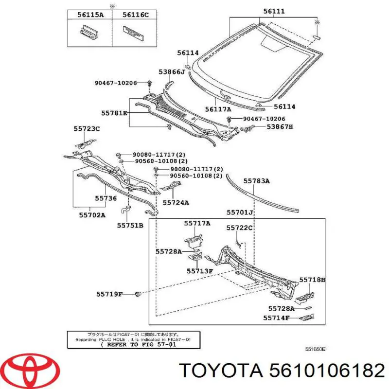 5610106181 Toyota parabrisas