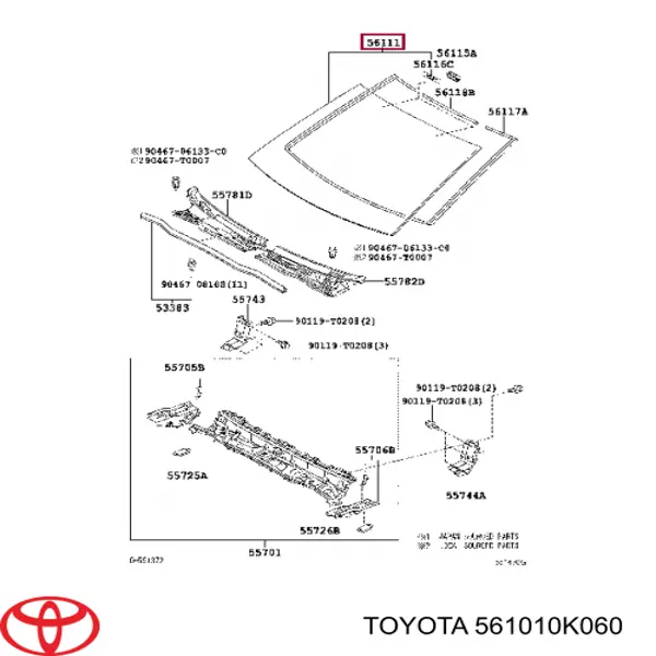 561010K020 Toyota parabrisas