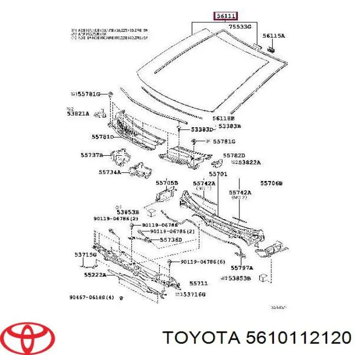 Cristal parabrisas Toyota 5610102291 precio, desde 147,80 EUR