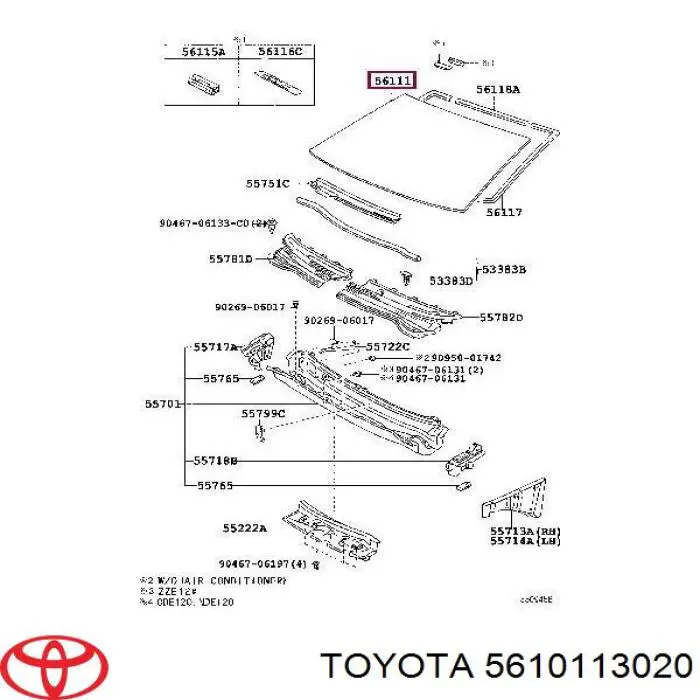 5610113020 Toyota parabrisas