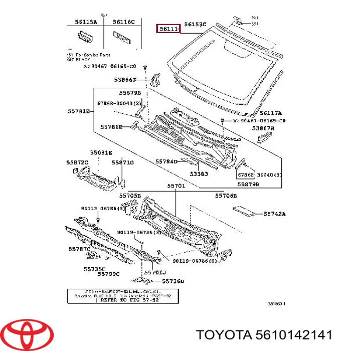 5610142141 Toyota parabrisas