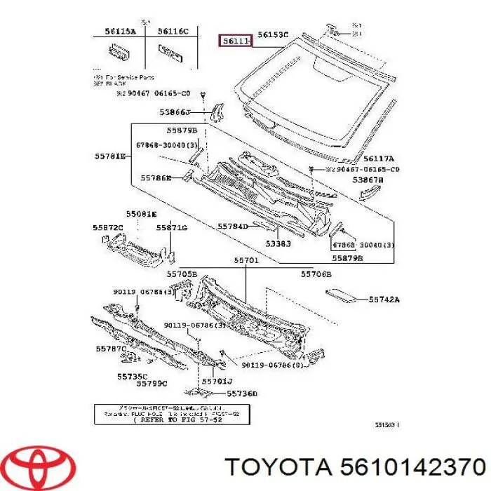 5610142370 Toyota parabrisas
