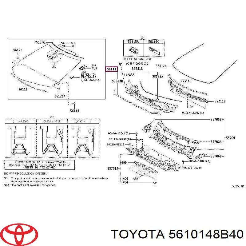 5610148B40 Toyota parabrisas