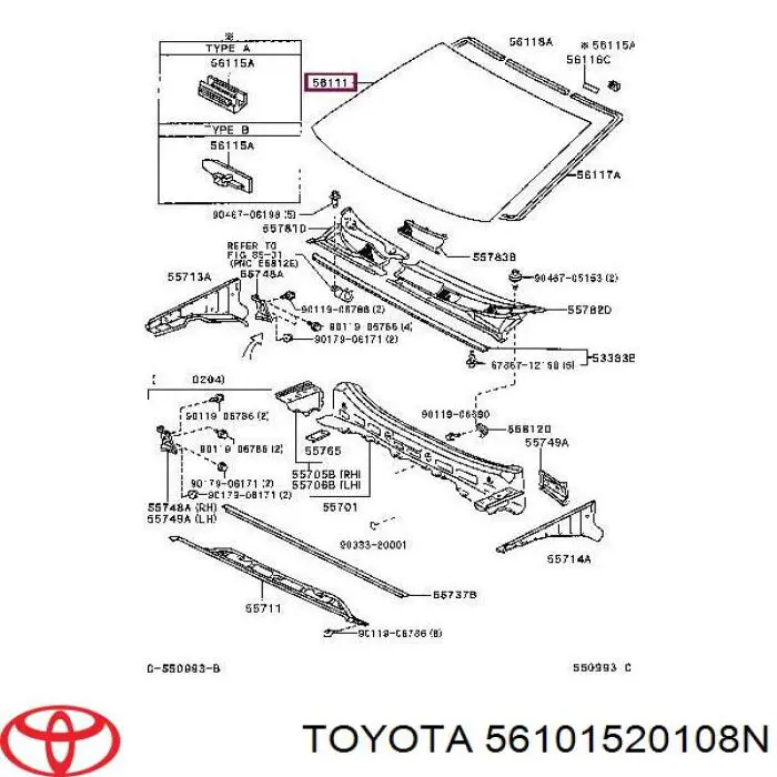 56101520108N Toyota parabrisas