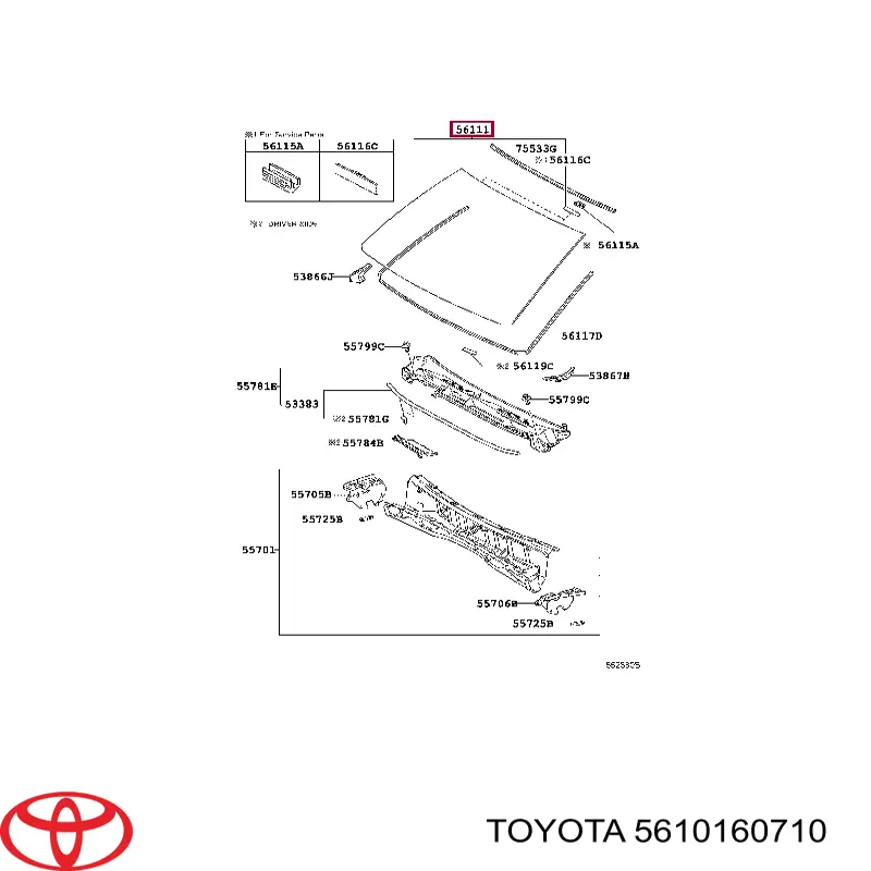 5610160710 Toyota parabrisas