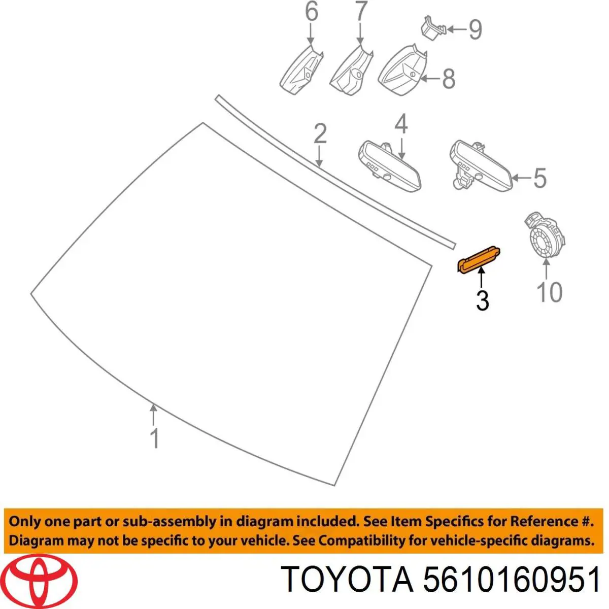 Comprar 5610160951 Toyota Luna parabrisas
