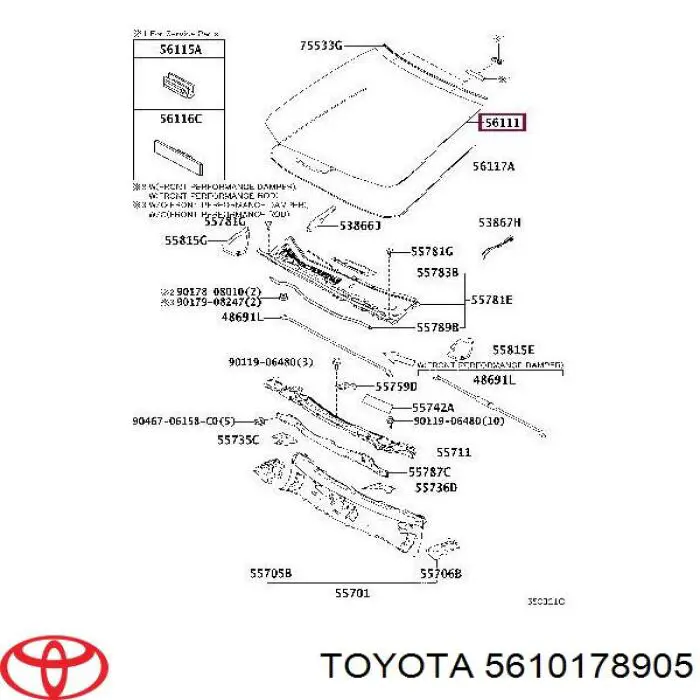 5610178905 Toyota parabrisas