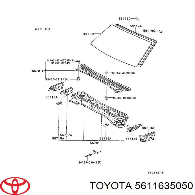 Cristal parabrisas Toyota 5611635050 precio, desde 3,68 EUR