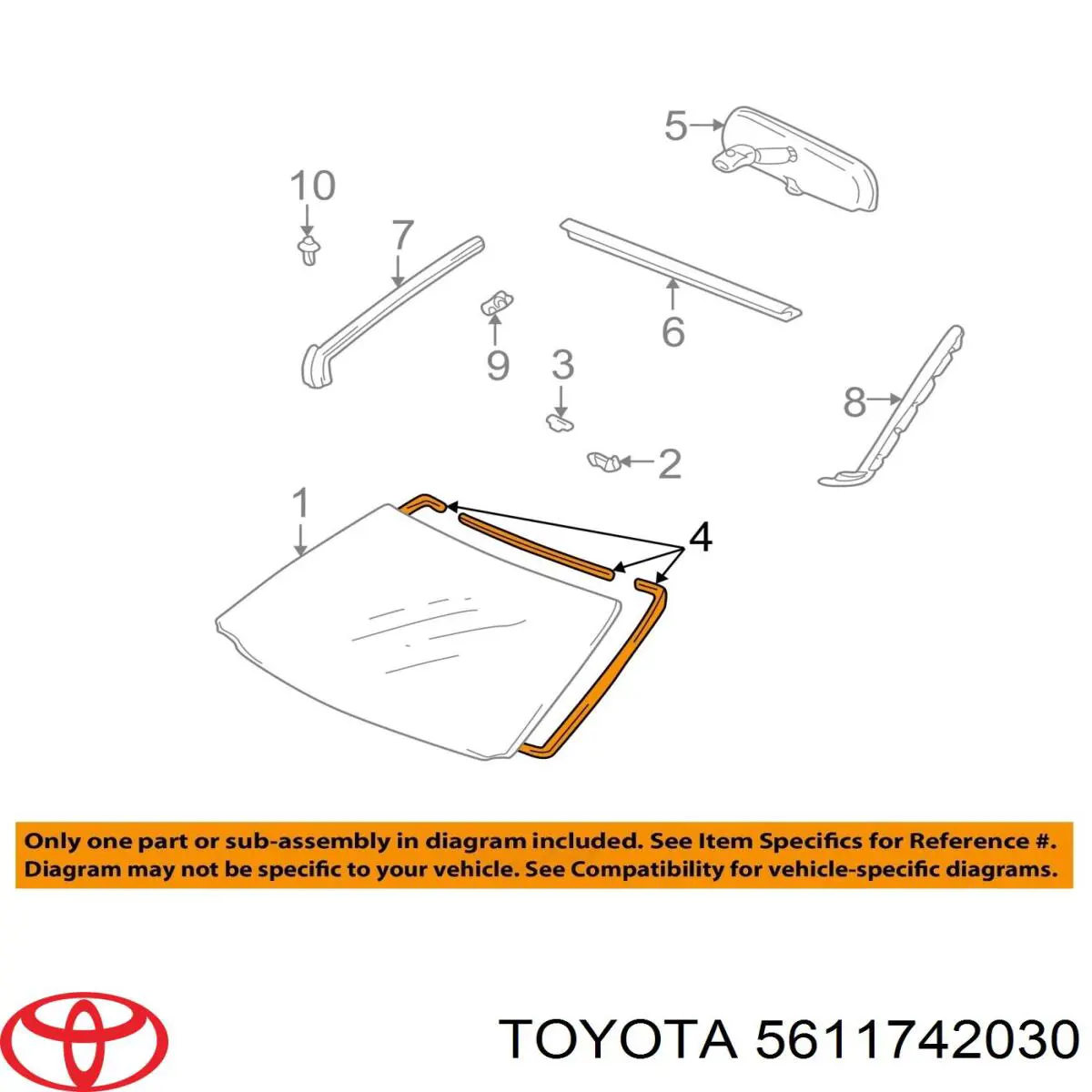 Comprar 5611742030 Toyota Junta de parabrisas