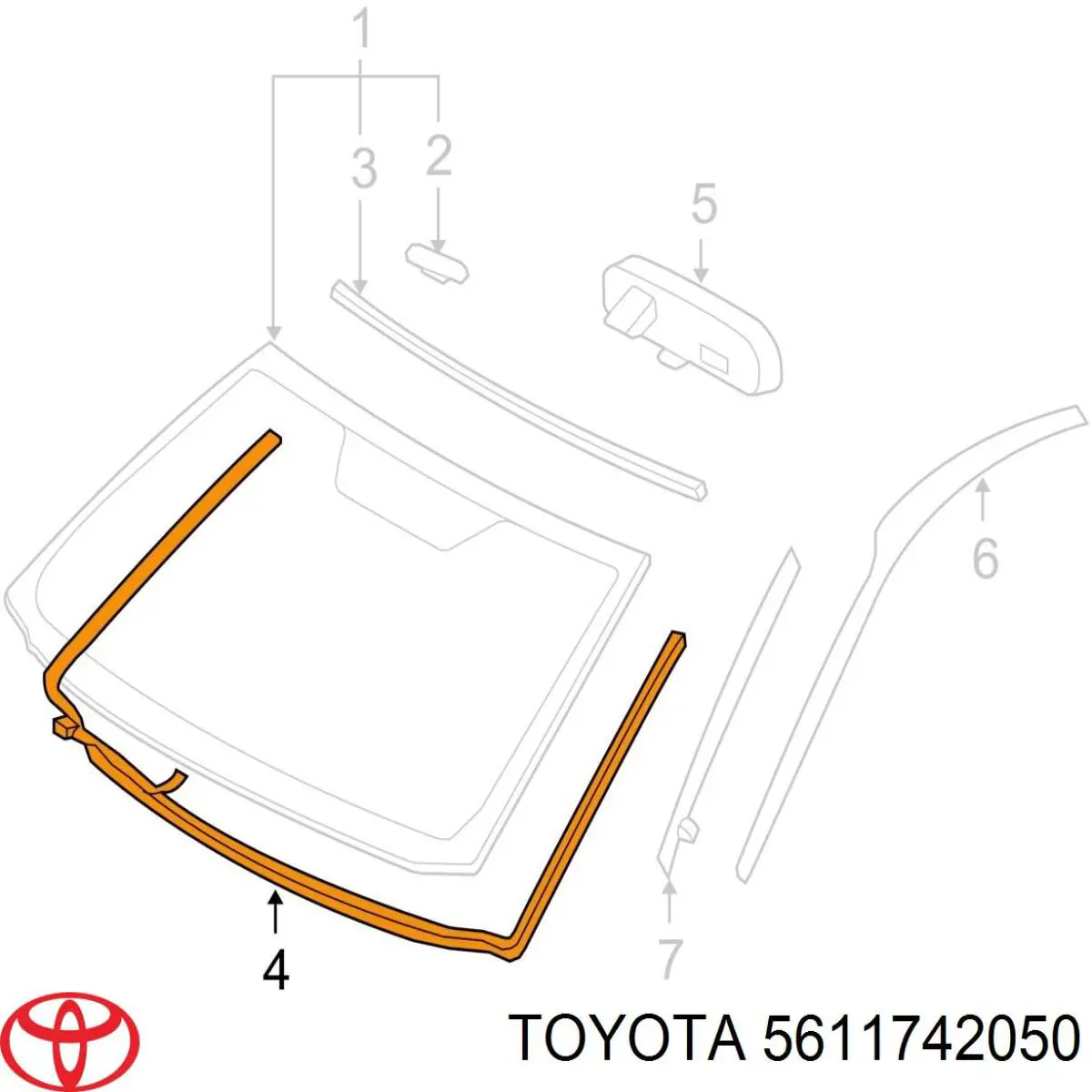 Junta, parabrisas para Toyota RAV4 