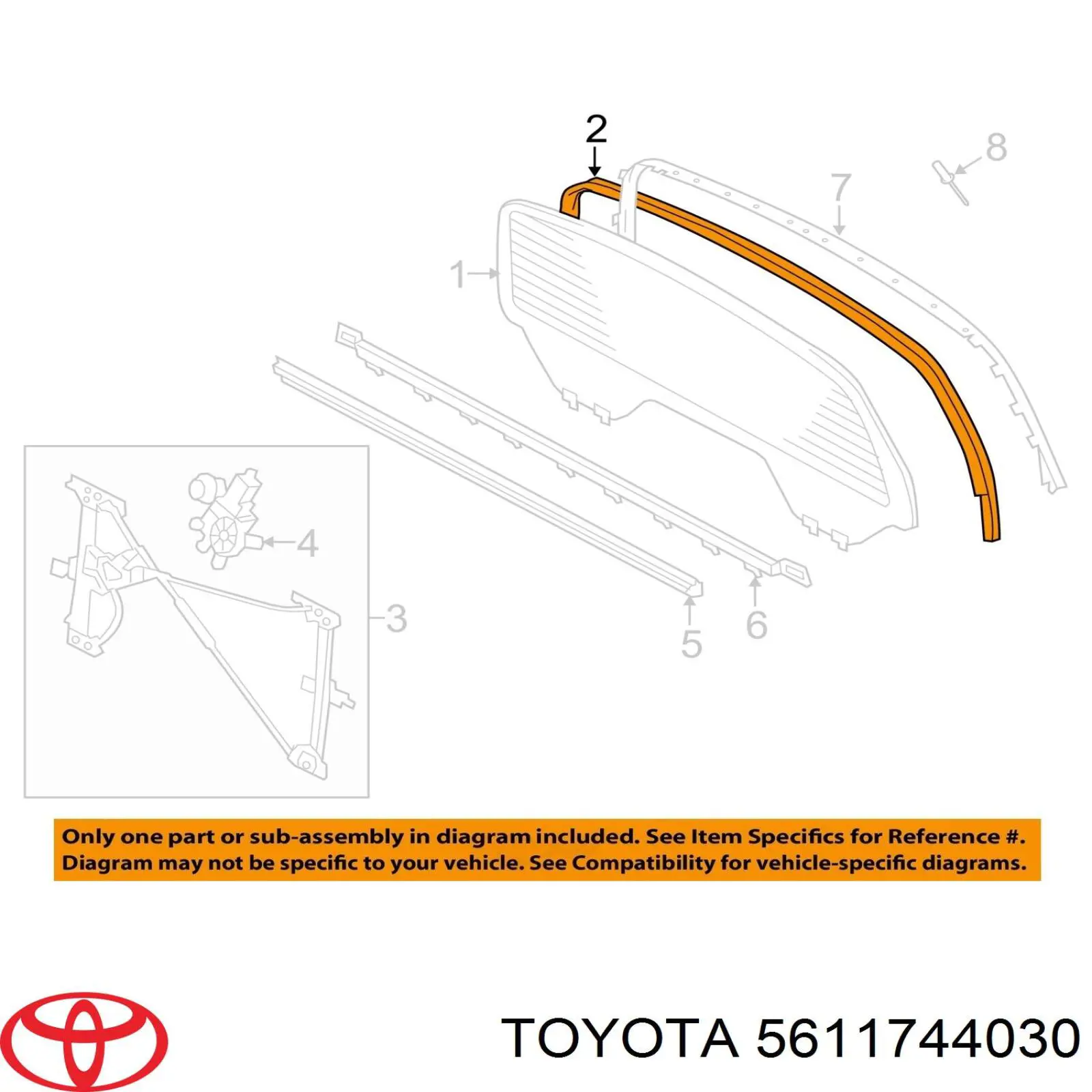 5611744030 Toyota junta, parabrisas