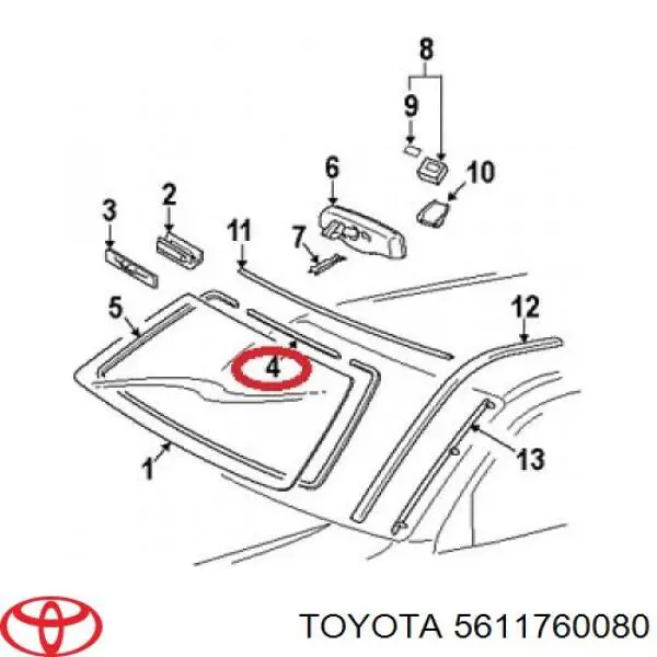 Junta, parabrisas para Toyota Land Cruiser (J12)