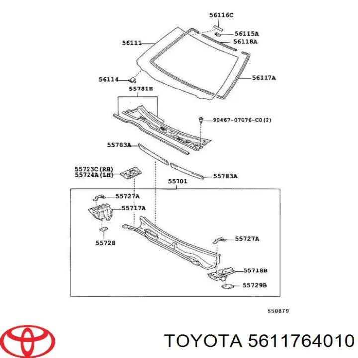 Sellador de parabrisas izquierdo/derecho Toyota 5611764010 precio, desde 23,13 EUR