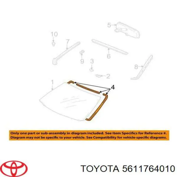 Cubierta parabrisas izquierda/derecha para Toyota Corolla (R10)