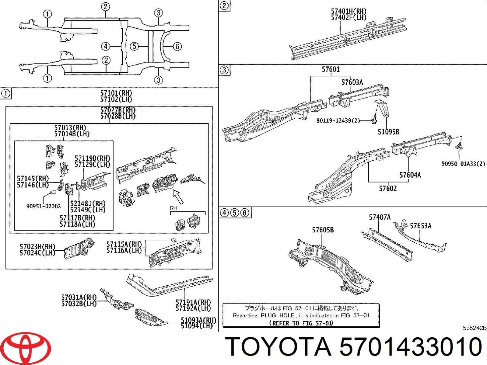 5701433010 Toyota soporte de amplificador de parachoques delantero