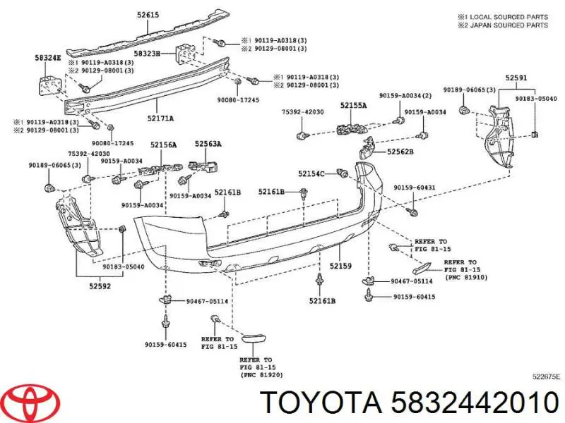 Soporte Amplificador Para Parachoques Trasero para Toyota RAV4 (A3)