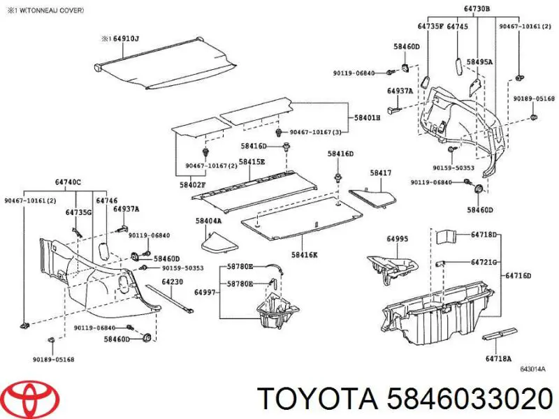 Lazo de seguridad de la carga para Toyota C-HR (X10)