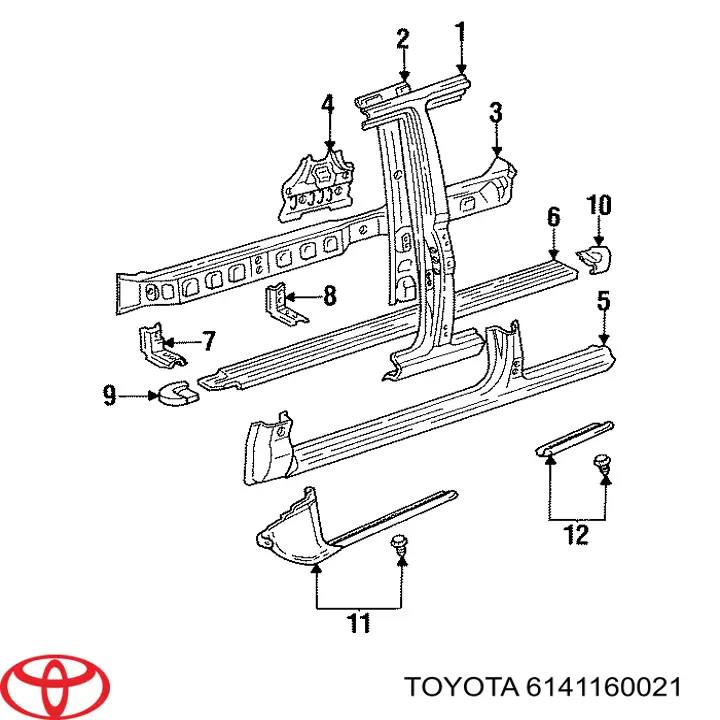 Umbral de puerta, derecha para Toyota Land Cruiser 80 J8