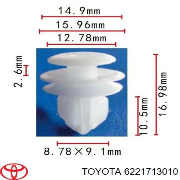 Pistón de fijación del revestimiento de la puerta Mitsubishi 7259A013 precio, desde 2,15 EUR