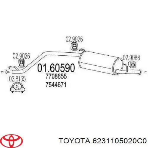 Junta de puerta delantera derecha (en carrocería) para Toyota Avensis (T22)