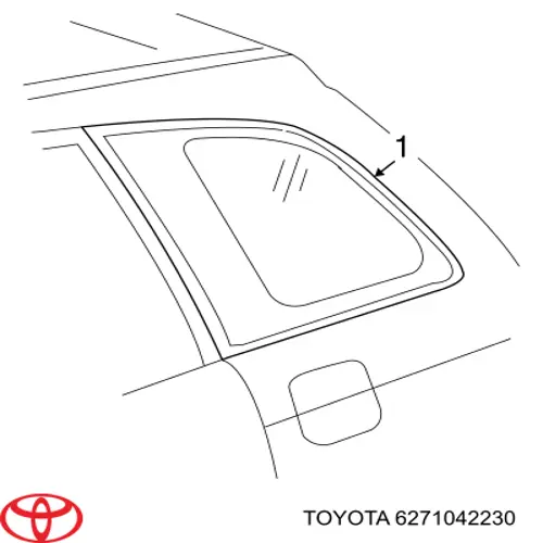 6271042230 Toyota ventanilla costado superior derecha (lado maletero)