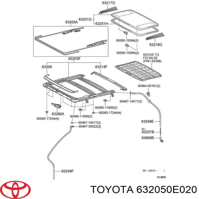 Cable Del Techo Solar para Toyota Avalon (GSX30)
