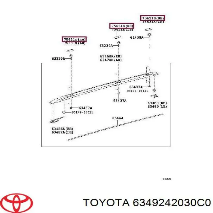 Tapa de guarnición de techo delantera izquierda para Toyota RAV4 (A3)