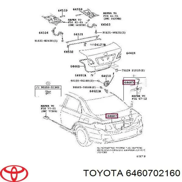 Cable de apertura de maletero Toyota Corolla (E15)