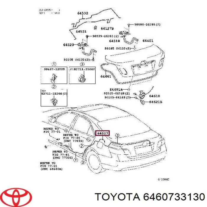 Cable de apertura de maletero para Toyota Camry (V40)