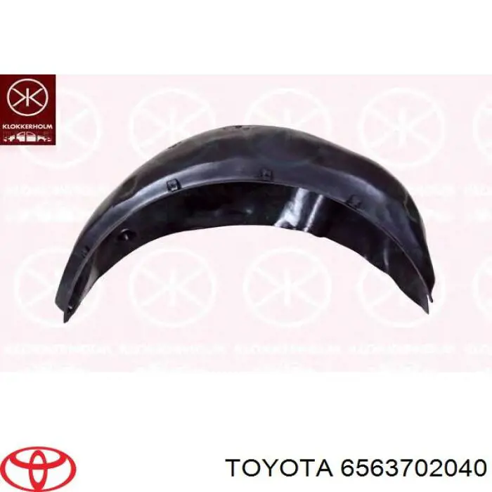 6563702040 Toyota guardabarros interior, aleta trasera, derecho