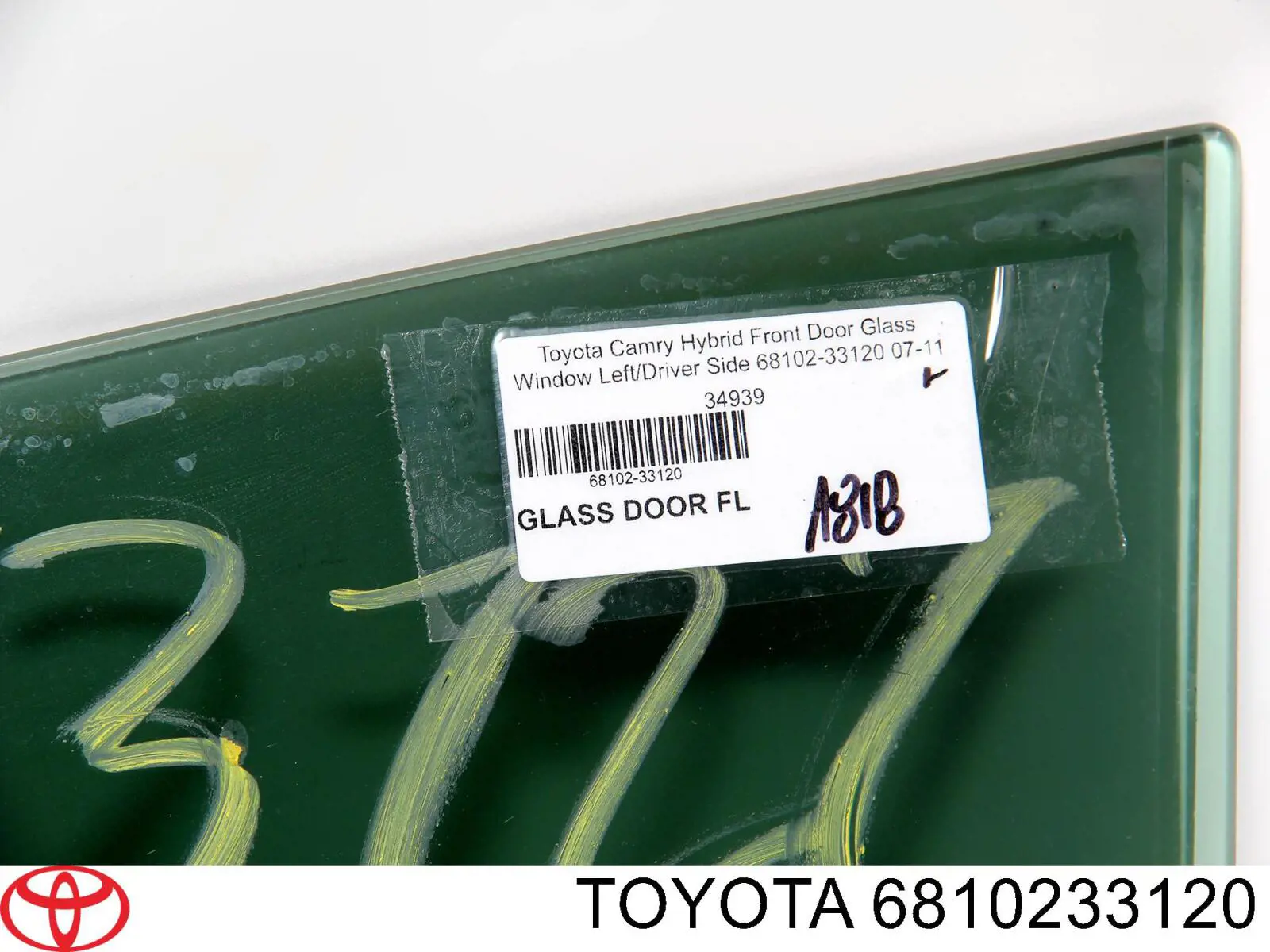 6810206170 Toyota luna de puerta delantera izquierda