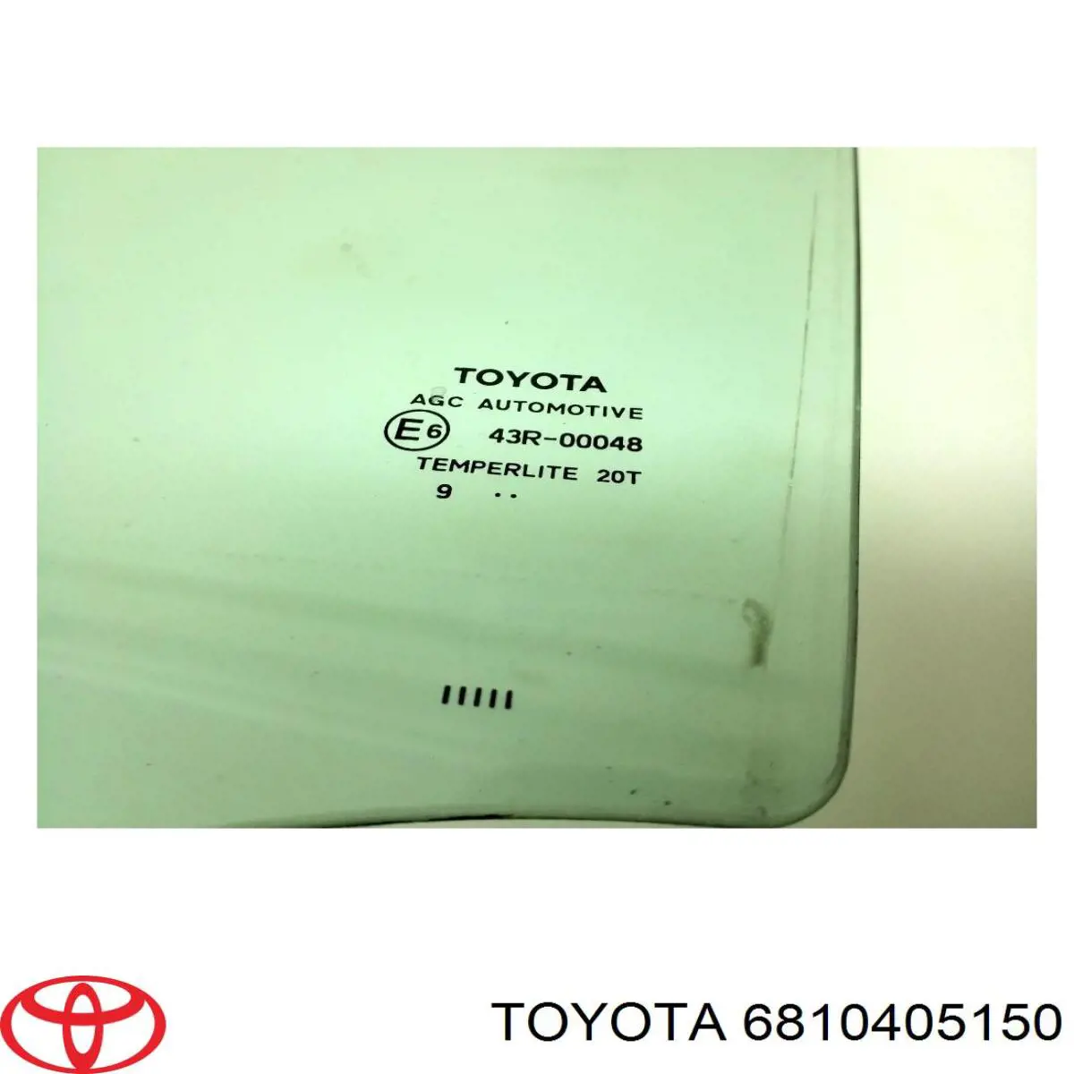 6810405150 Toyota luna de puerta trasera izquierda