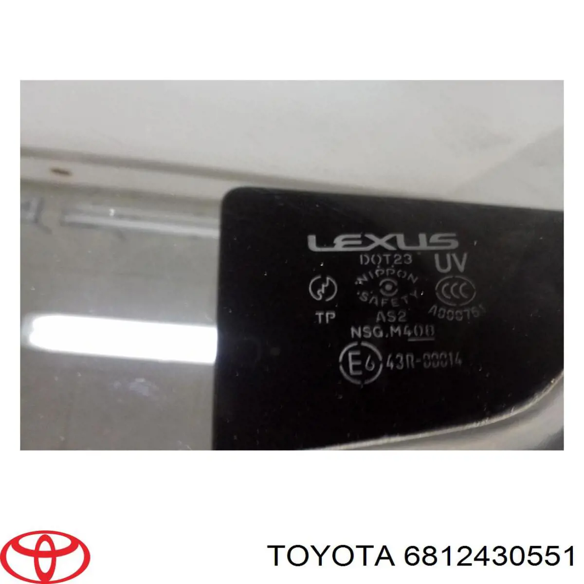 6812430551 Toyota ventanilla lateral de la puerta trasera izquierda