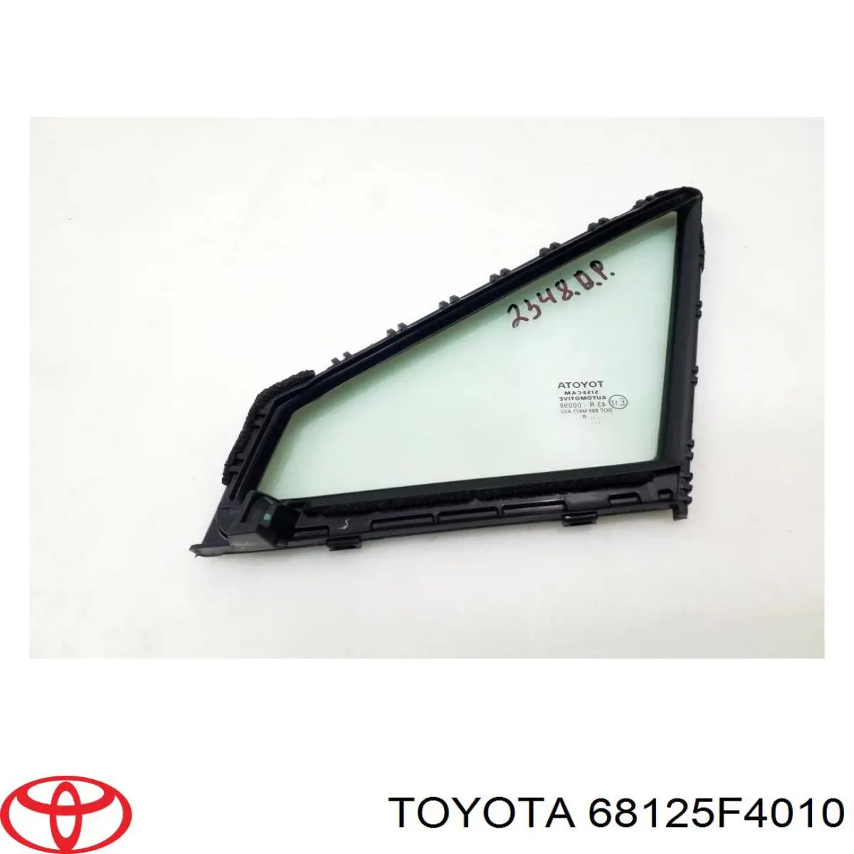 68125F4010 Toyota Cristal de ventanilla fija de puerta delantera derecha