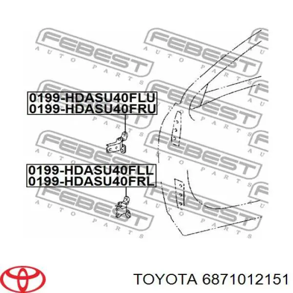 6871012151 Toyota bisagra de puerta delantera derecha