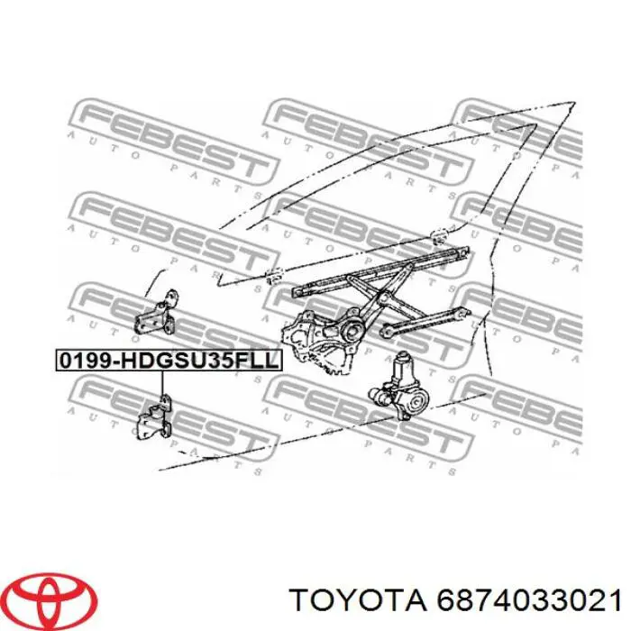 6874033021 Toyota bisagra de puerta delantera izquierda