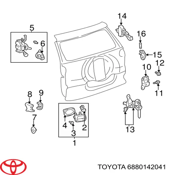 Comprar 6880142041 Toyota Bisagra de la tapa del maletero