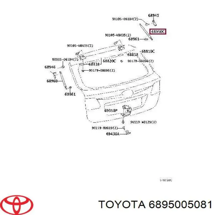 6895005081 Toyota Amortiguador de porton