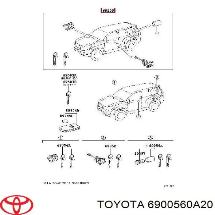 Juego de cilindros de cerradura Toyota Land Cruiser PRADO SUV (J150) (2009 - 2026) precio, desde 268,48 EUR