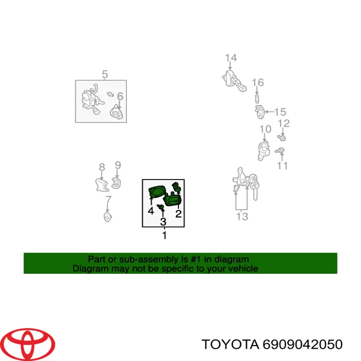 Manecilla de puerta de maletero exterior Toyota 6909042050 precio, desde 46,46 EUR