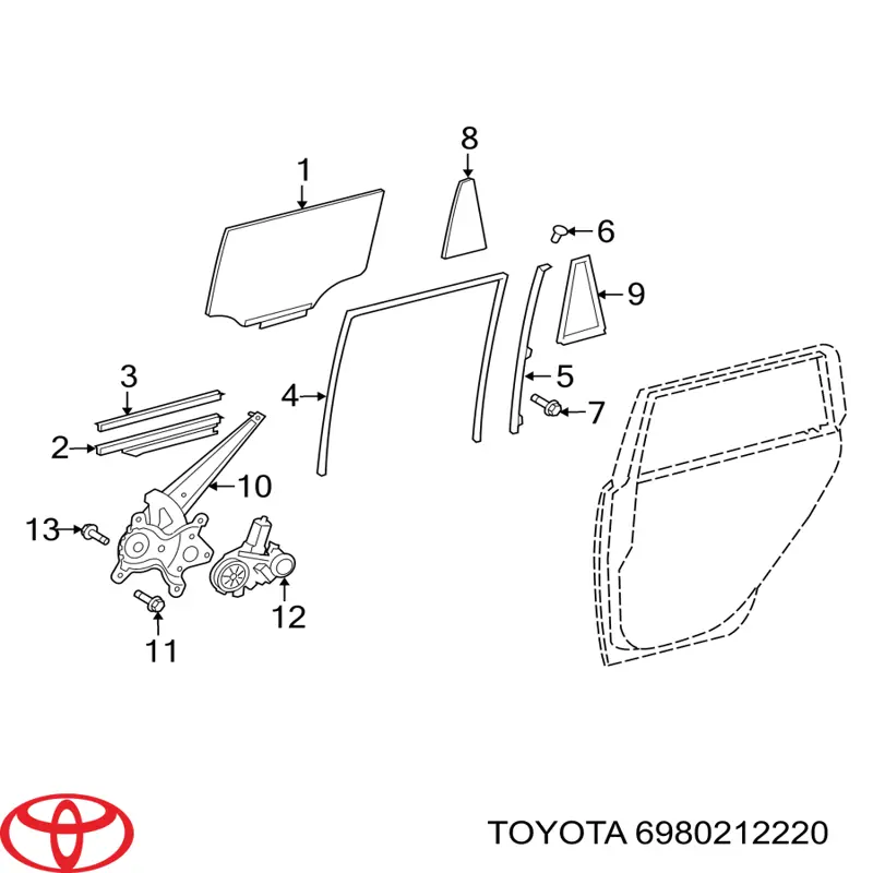 Mecanismo alzacristales, puerta delantera izquierda para Toyota Corolla (E15)