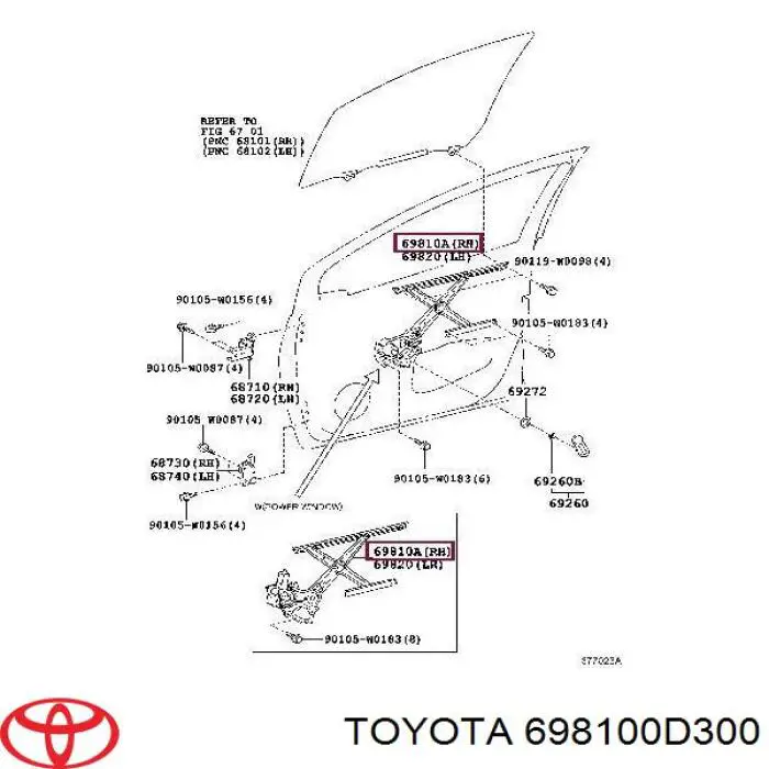 Comprar 698100D300 Toyota Elevalunas