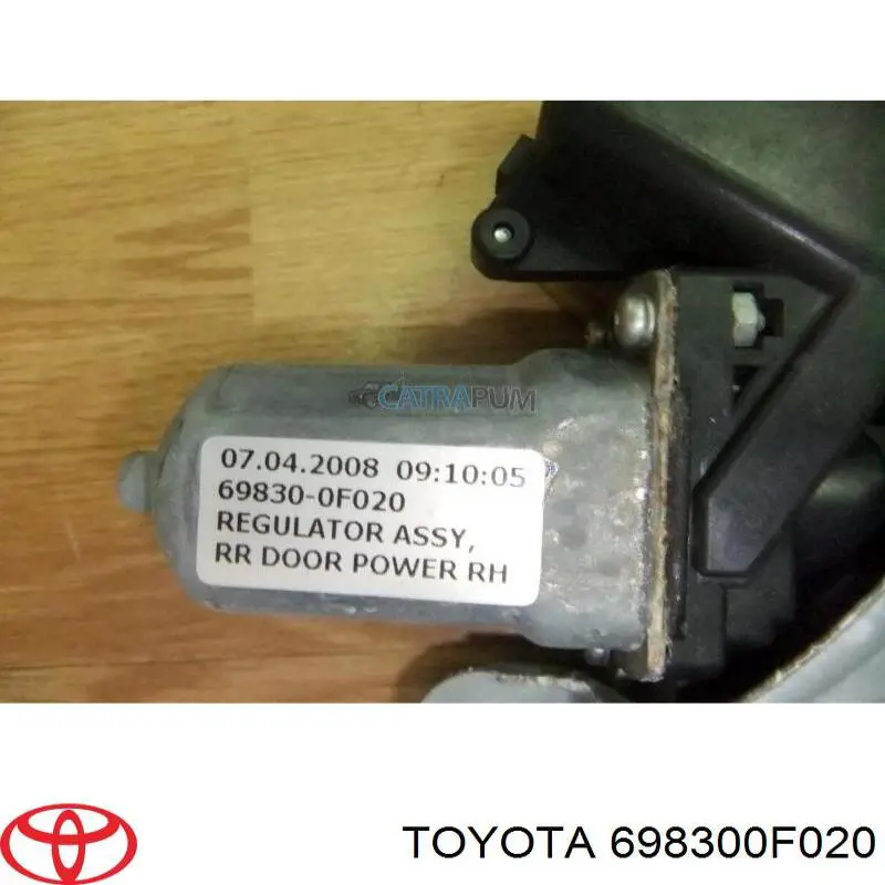 Mecanismo de elevalunas de la puerta trasera derecha 698300F020 Toyota