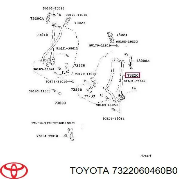 Comprar 7322060460B0 Toyota Cinturón de seguridad delantero izquierdo