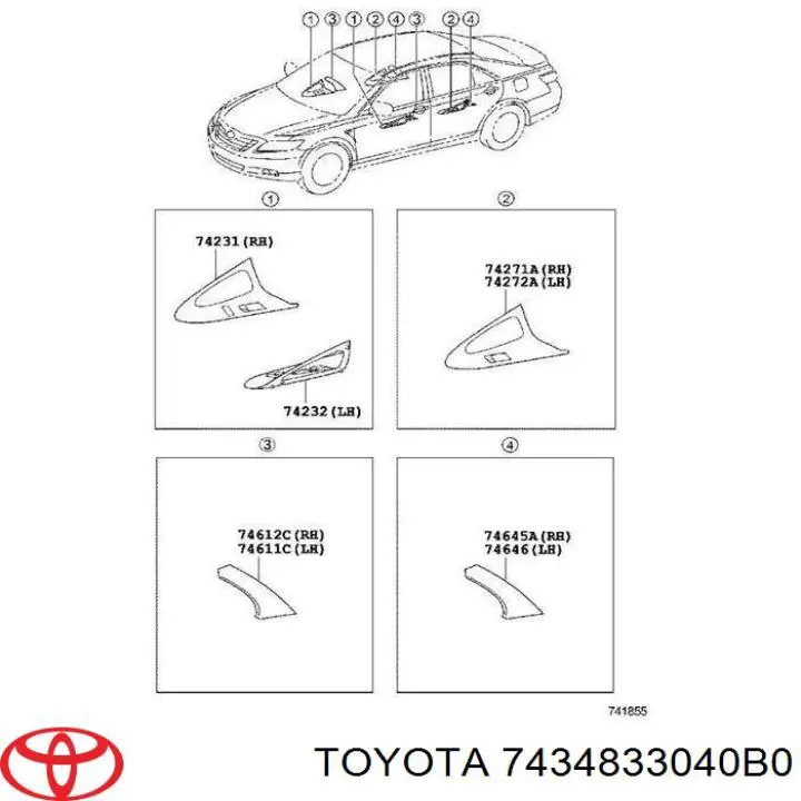 Retenedor de visera para Toyota Camry (V50)