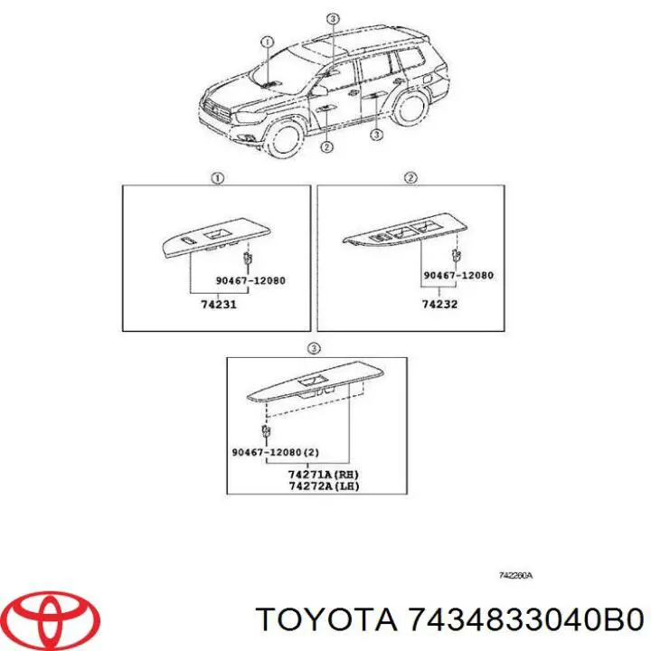 Comprar 7434833040B0 Toyota Retenedor de visera parasol
