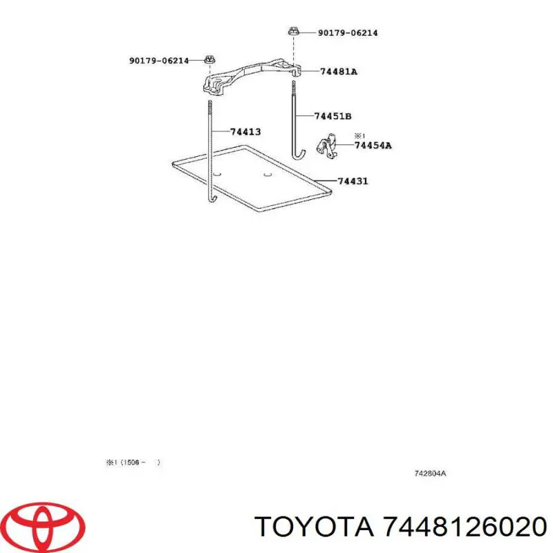 7448126020 Toyota Montaje De Bateria (Soporte)