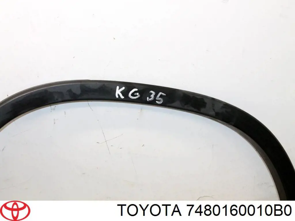 Moldura de puerta trasera izquierda 7480160010B0 Toyota